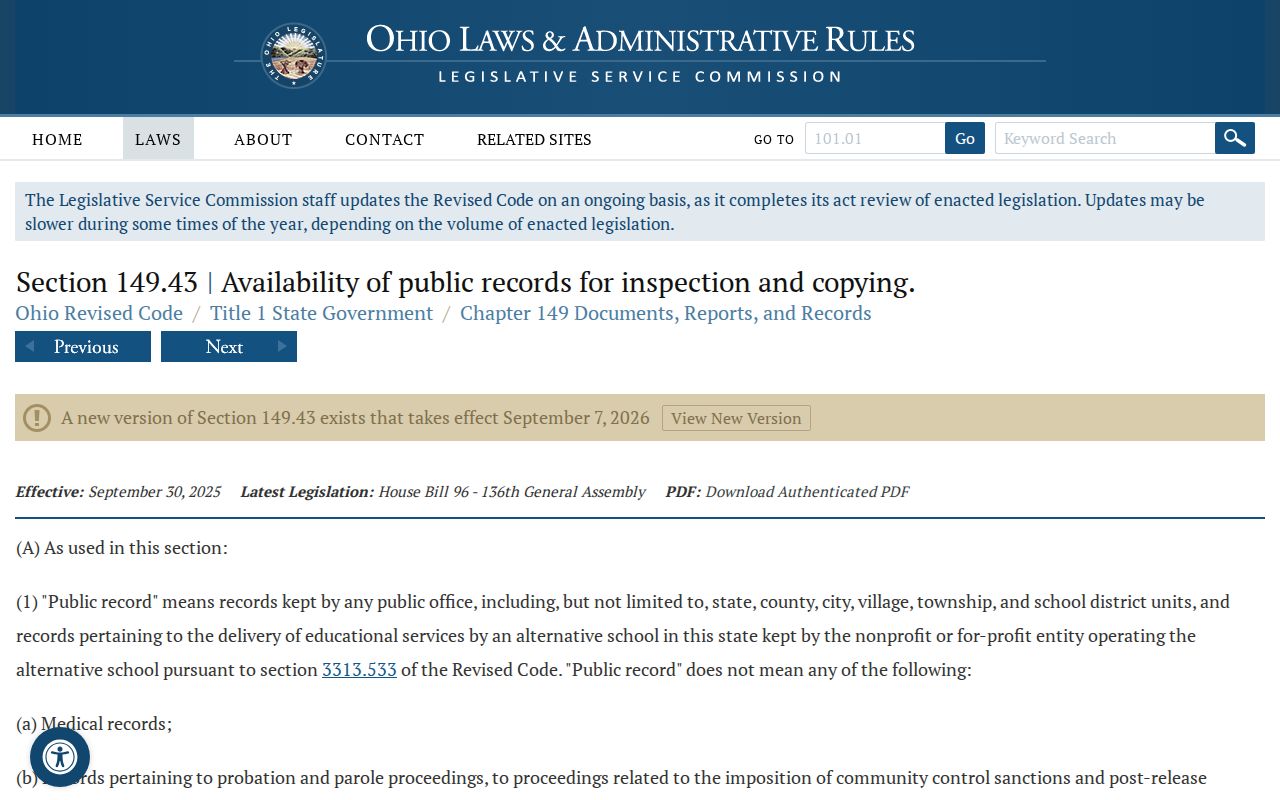 Pickaway County court records Ohio Public Records Act