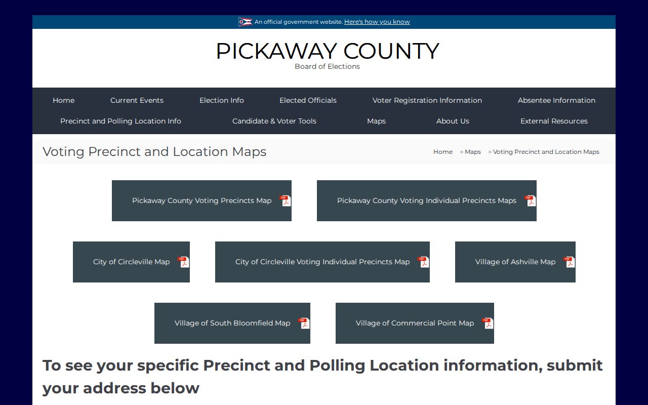 Pickaway County Board of Elections map source image