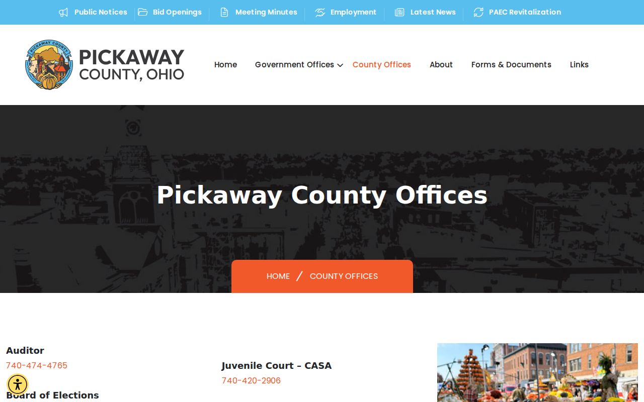 Pickaway County courthouse contact-page image
